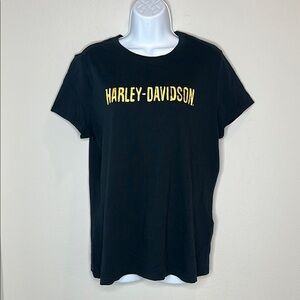 Harley-Davidson Black Tee with Yellow Text
